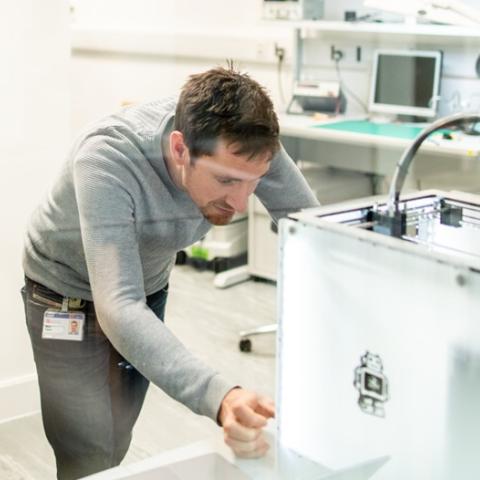 A researcher at Bristol works in the state-of-the-art Quantum Engineering Technology Labs 