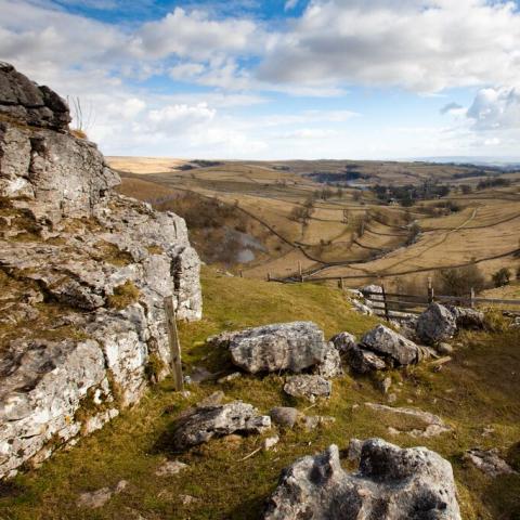 A sweeping view of the hills in the Yorkshire Dales