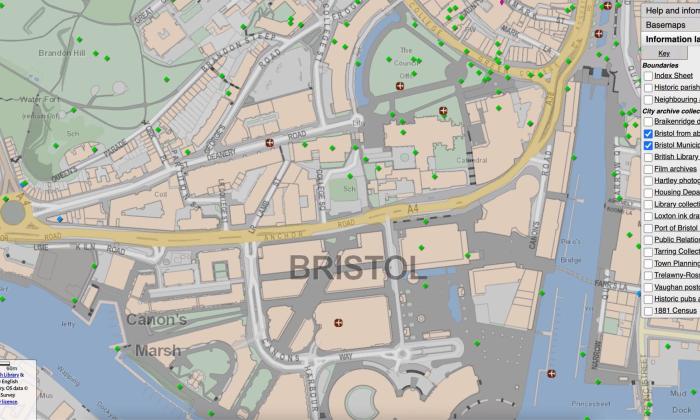 A map of Bristol city centre 