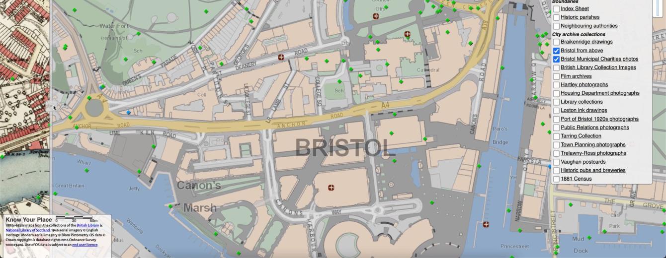 A map of Bristol city centre 