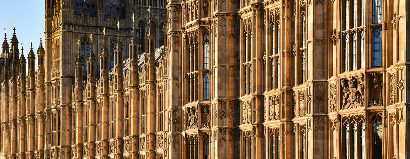 Gothic Architecture of Westminster Palace in London